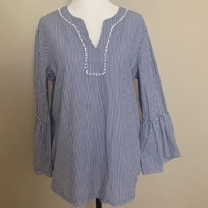 Marc New York blue and white stripes 100% cotton blouse